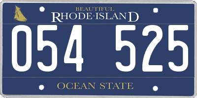 RI license plate 054525