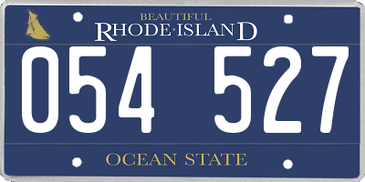RI license plate 054527