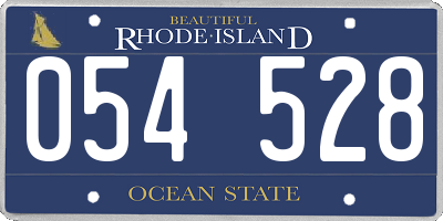 RI license plate 054528