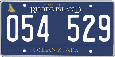 RI license plate 054529