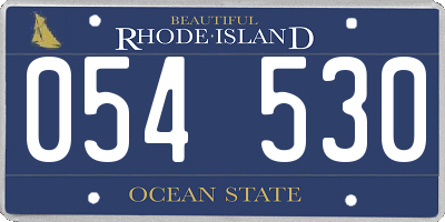 RI license plate 054530