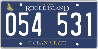 RI license plate 054531