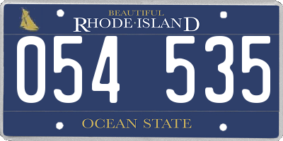 RI license plate 054535