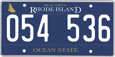 RI license plate 054536