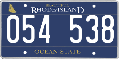 RI license plate 054538