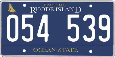 RI license plate 054539