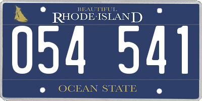RI license plate 054541