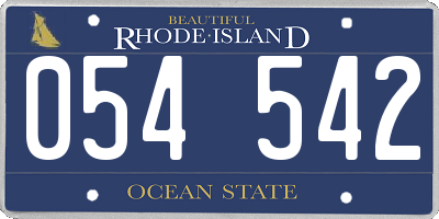 RI license plate 054542