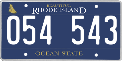 RI license plate 054543