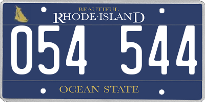 RI license plate 054544