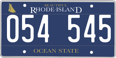 RI license plate 054545