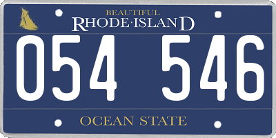 RI license plate 054546