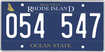 RI license plate 054547