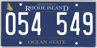 RI license plate 054549