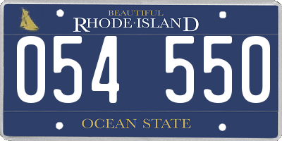 RI license plate 054550