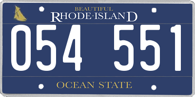 RI license plate 054551