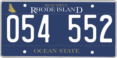 RI license plate 054552