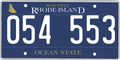 RI license plate 054553