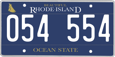 RI license plate 054554