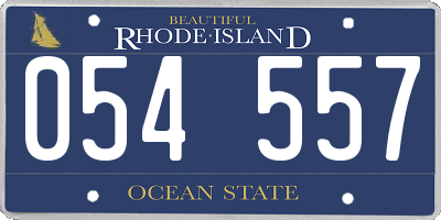RI license plate 054557