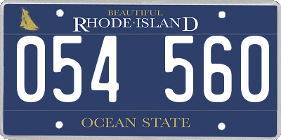 RI license plate 054560