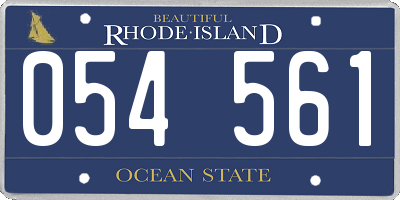 RI license plate 054561