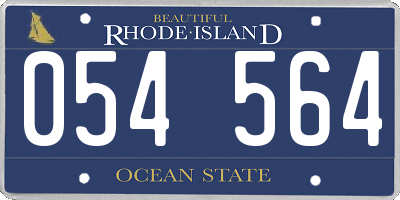 RI license plate 054564