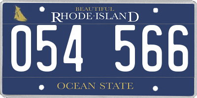 RI license plate 054566