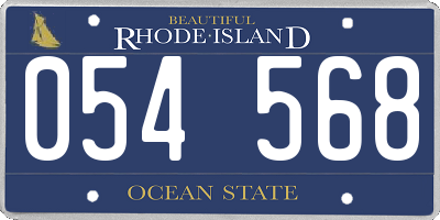 RI license plate 054568