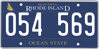 RI license plate 054569