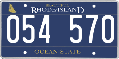 RI license plate 054570