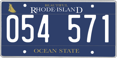 RI license plate 054571