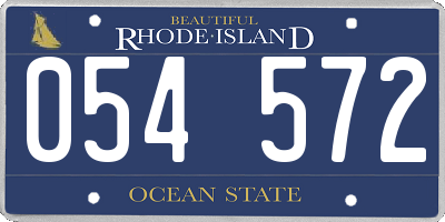 RI license plate 054572