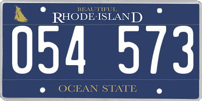 RI license plate 054573