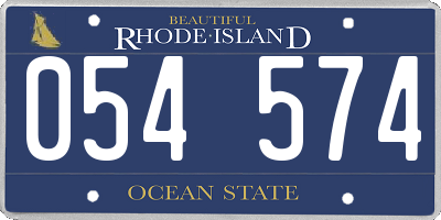 RI license plate 054574