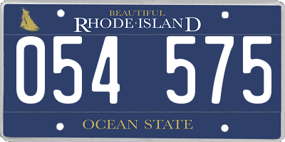 RI license plate 054575