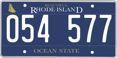 RI license plate 054577