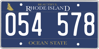 RI license plate 054578