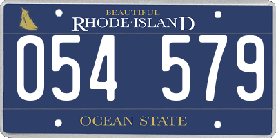RI license plate 054579