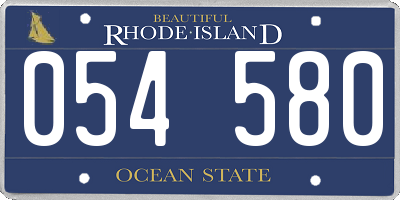 RI license plate 054580