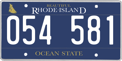 RI license plate 054581