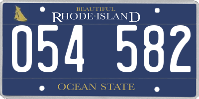 RI license plate 054582