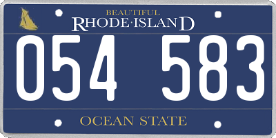 RI license plate 054583