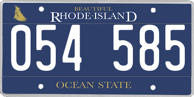 RI license plate 054585