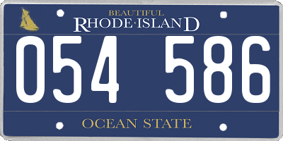 RI license plate 054586