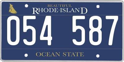 RI license plate 054587