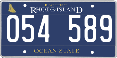 RI license plate 054589
