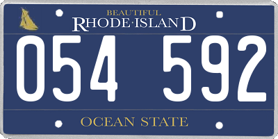 RI license plate 054592