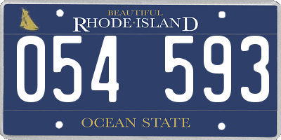 RI license plate 054593