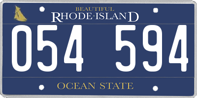 RI license plate 054594